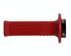 Domino D100 grips mounted on dirt bike handlebars for secure handling