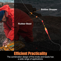 Bobber stops on fishing line for sliding floats