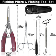 Stainless steel fishing pliers with line cutter close-up