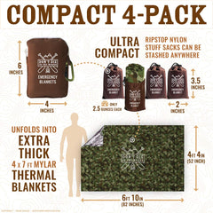 Don't Die In The Woods heatFlex blanket unpacked at 7 feet provides versatile warmth and shelter.