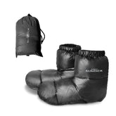 Doorslay Down Booties show elastic opening for snug warmth and drafts protection