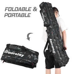 Doorslay foldable fishing rod bag designed for compact travel and easy packing