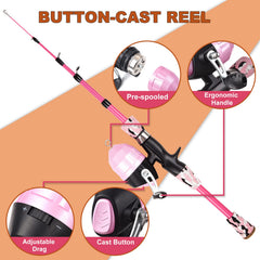 Hooks, lures, and swivels included in kit