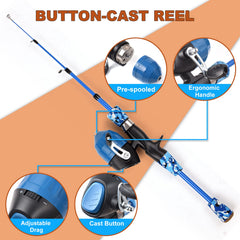 Doorslay spincast reel for easy beginner casting