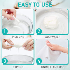 DOPI magic towel activates with water, expandable and versatile for hands and face.