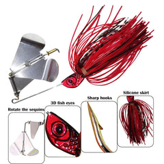 Close-up of the topwater lure head with large 3D eyes