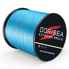 Dorisea Extreme Braid blue 100m spool shows crisp color and smooth casting for reliable launches.