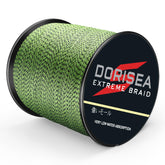 Dorisea Extreme Braid multicolor spool closeup showing vibrant hues for versatile saltwater fishing