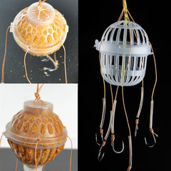 DorkTees Basket in open position for easy bait loading.