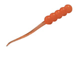 Closeup of Double Catch Dancing Waxie JR 1.25 inch orange pack with 40 scented panfish plastics.