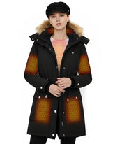 Doumern Official graphene heated parka front view provides versatile warmth for daily commutes