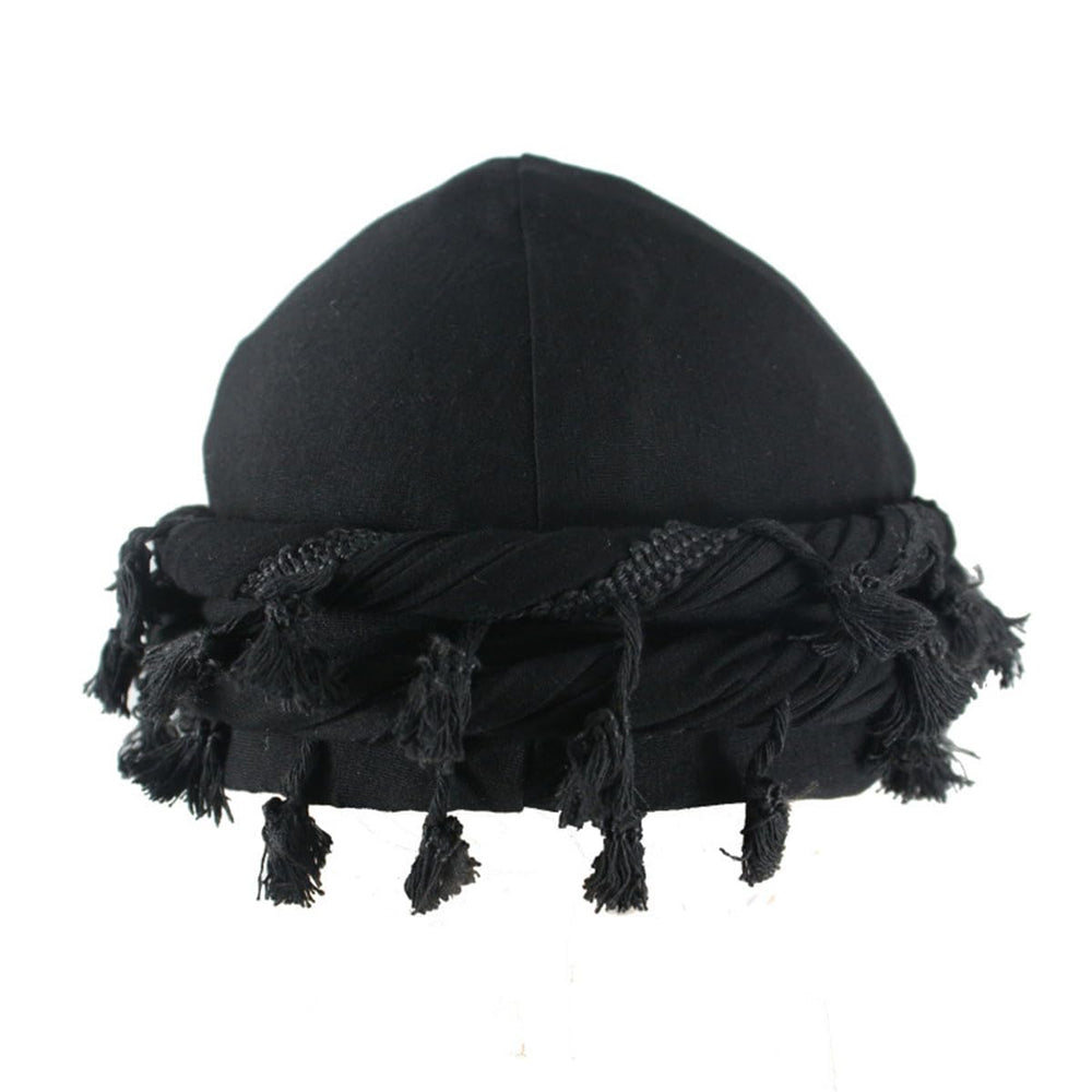 DouuYuhet men turban halo head wrap in black for secure all-day wear.
