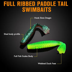 Dovesun Crappie Lures Kit soft plastics 60pcs assorted colors