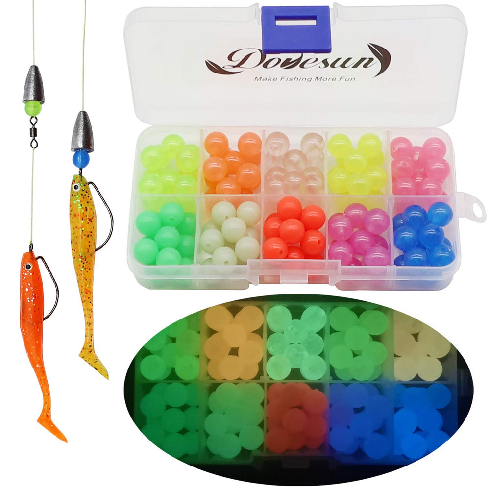 Dovesun A-Glow fishing beads 0.24in 6mm, 600pcs in assorted colors