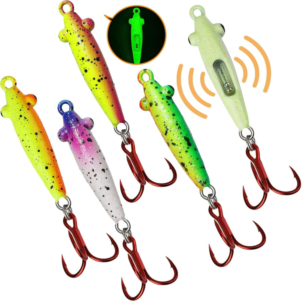 Dovesun Ice Fishing Jigs Kit - Crouching Tiger Spoon front view