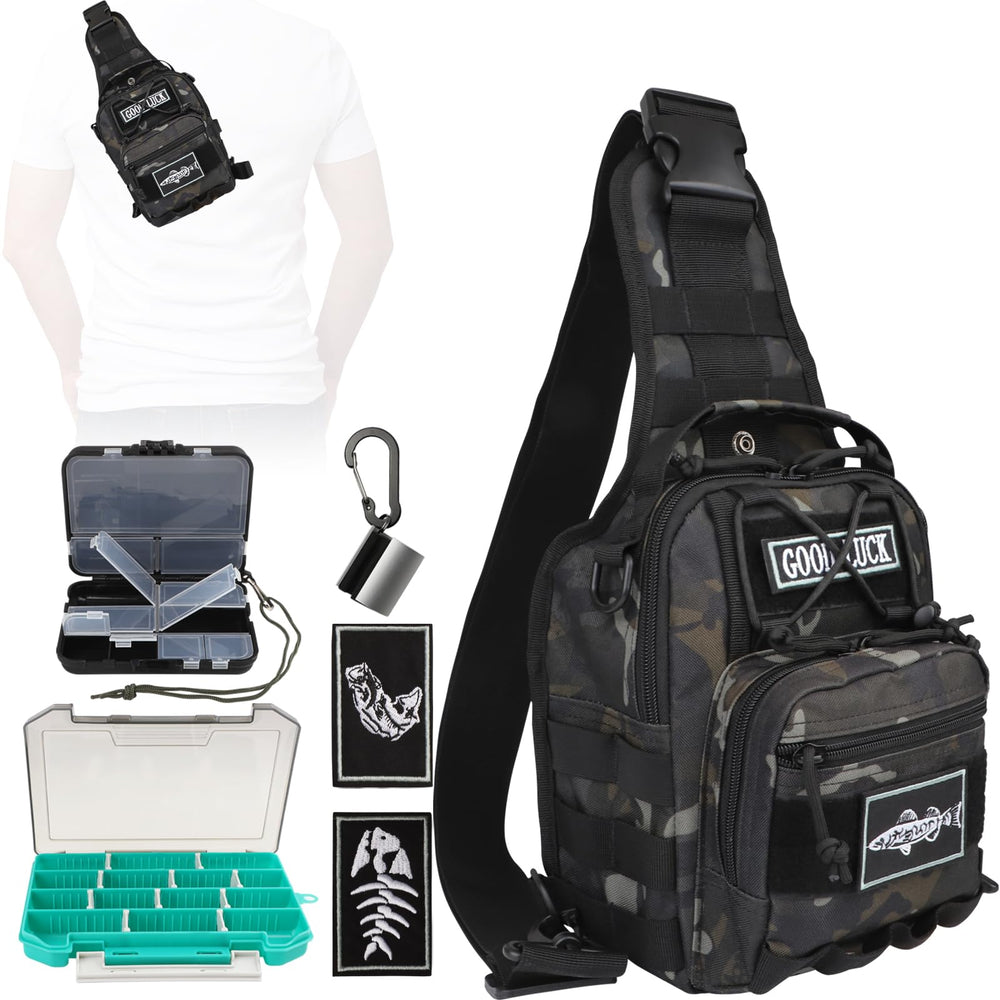 Front view of the Dovesun small fishing backpack