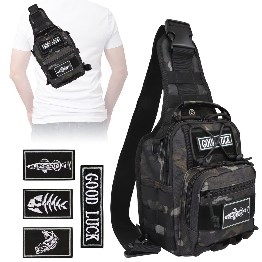 Front view of Dovesun small fishing backpack