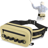 Front view of Dovesun 3.3L waterproof fishing fanny pack in Khaki