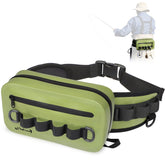 Dovesun waterproof fishing fanny pack front view in Army Green