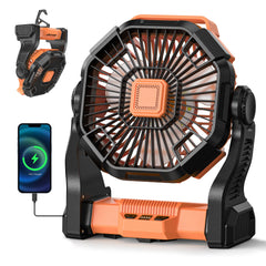 Doviluxe camping fan battery status indicator helps monitor power on the go