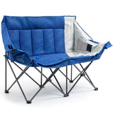 Dowinx double camping chair loveseat front view with a spacious 40-inch seat for family comfort.