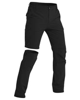 DOWMQ Mens Hiking Pants with zip-off legs showing convertible design for variable trail conditions