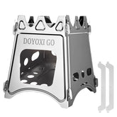 DOYOXIGO folding wood stove demonstrates ultra-compact design for backpacking.