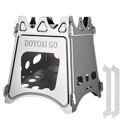 DOYOXIGO folding wood stove demonstrates ultra-compact design for backpacking.