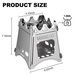 DOYOXIGO lightweight stove fits small packs for easy transport.