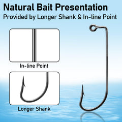 High carbon steel jig hook with black nickel finish