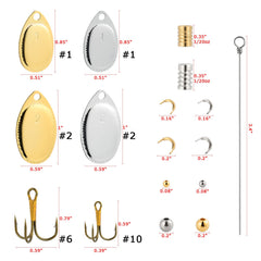 French blades, beads and assorted parts
