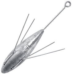 Dr.Fish Sputnik Sinker pack shot shows five 5oz weights for surf fishing.