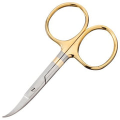 Dr. Slick All Purpose Scissor 4 inch curved with gold loops, front view