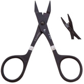 Dr. Slick barb crushing scissor clamp front view with smooth-edged design for precise barb handling.