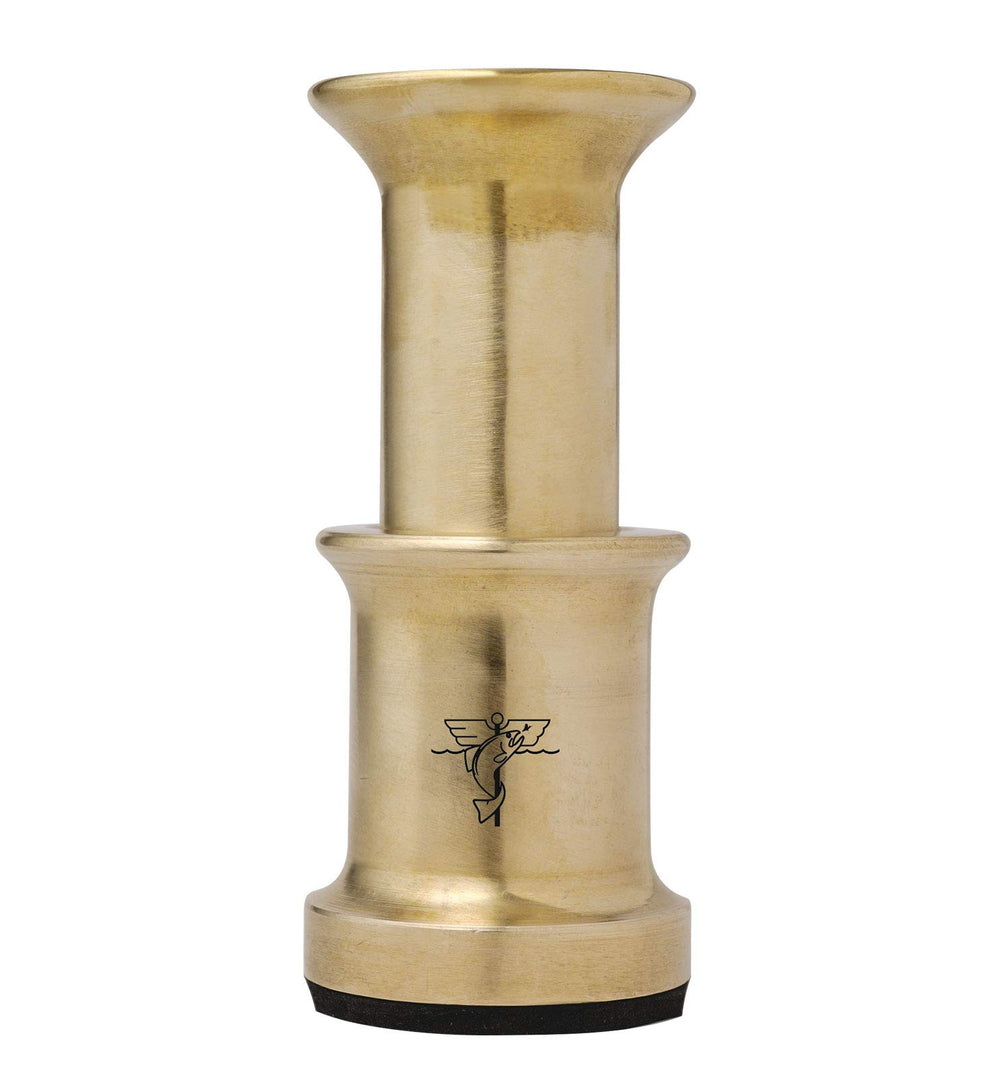 Dr. Slick Hair Stacker Large Brass Base with padded base for stable hair stacking.