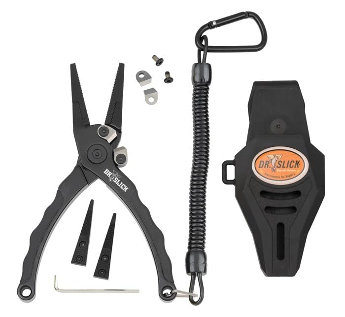 Dr. Slick MicroBurst Plier closeup showing tungsten carbide cutters for precision line cutting
