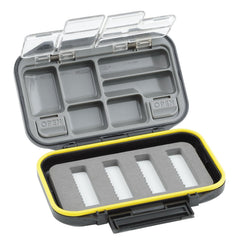 Dr. Slick small waterproof fly box showing four compartments for organized flies.