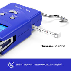 Built-in measuring tape extending up to 3 ft on PS01