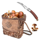 DRACHENADER mushroom-foraging-kit collapsible bag open for forest harvests.