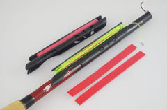 Close-up of DRAGONtail Clip-On Line Tenkara Winder in red