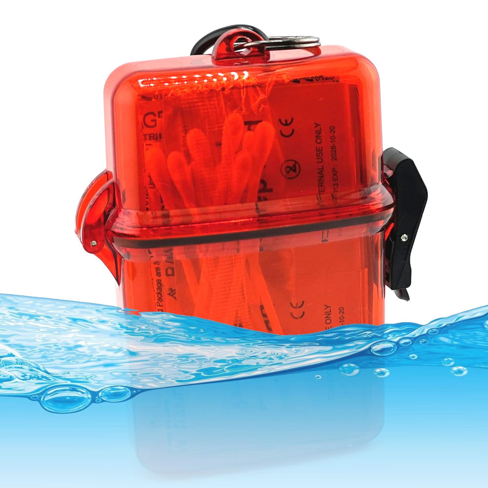 DragonXT First Aid Kit car compact waterproof keeps supplies dry on road trips.