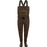 Drake Hardline breathable 3-layer waterproof chest waders with green timber design and boot size 12