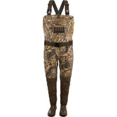 Drake Hardline wader outer shell keeps you dry in cold flooded timber.