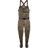 Drake Waterfowl Buckshot Eqwader boots side view shows secure ankle fit for mud