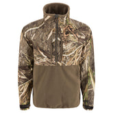 Drake Waterfowl CommandXT Eqwader jacket front view highlights waterproof protection for wet-field hunts