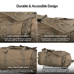 Drake Waterfowl Duffle Bag Bottomland Large bottom panel keeps shape during travel.