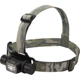 Drake Waterfowl EVO1000 headlamp angled view highlights bright beam for pre-dawn setup.