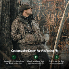 Drake Waterfowl Gore-Tex Jones Hat waterproof technology, keeps you dry during wet hunts.