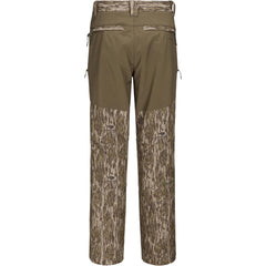Drake Waterfowl LST CommandXT pant side view emphasizes stretch waistband and gusset for mobility.