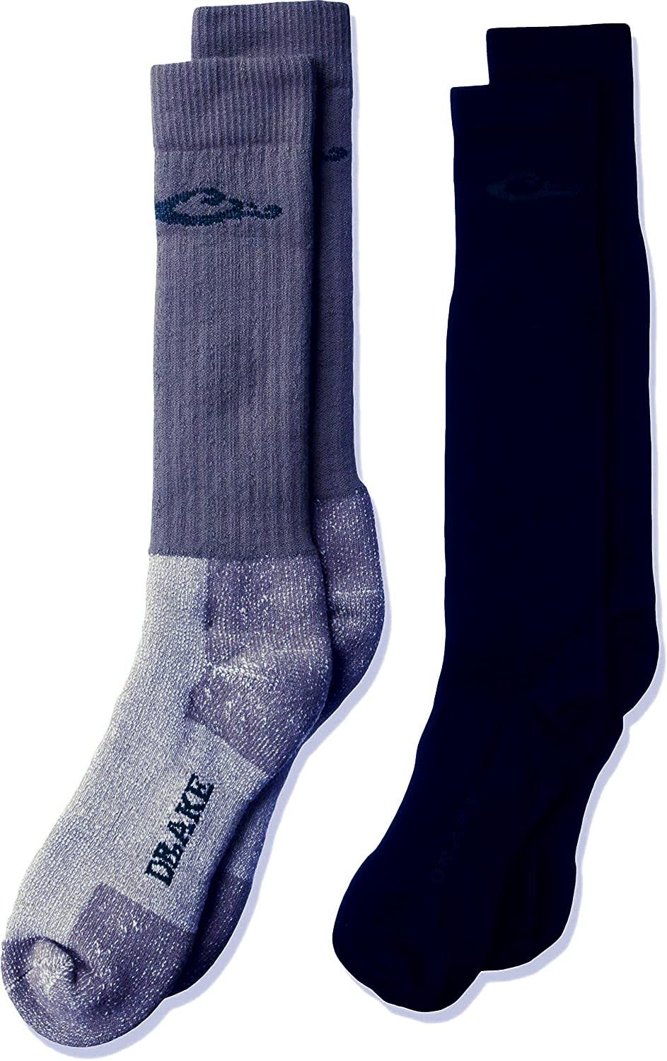 Drake Waterfowl merino boot sock over calf provides durable warmth for cold workdays.
